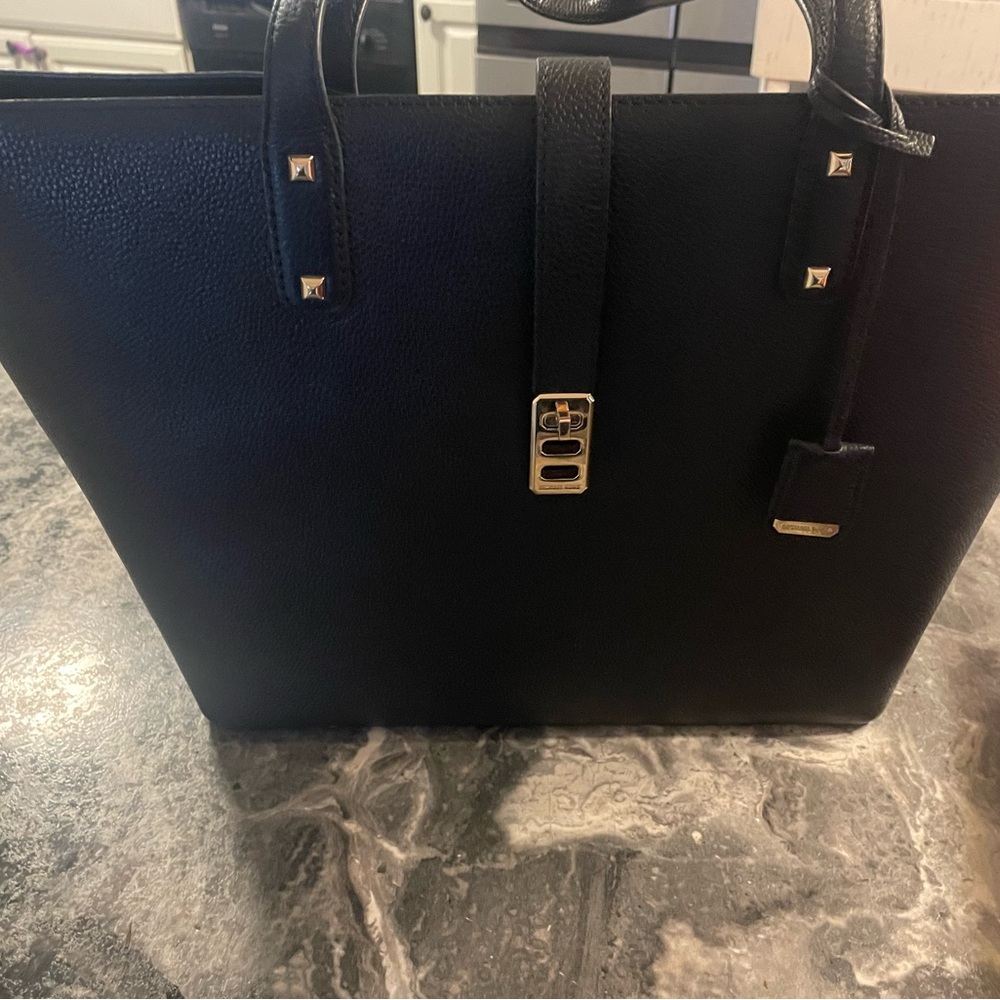 MICHAEL Michael Kors Black Tote Bag with Gold Accents